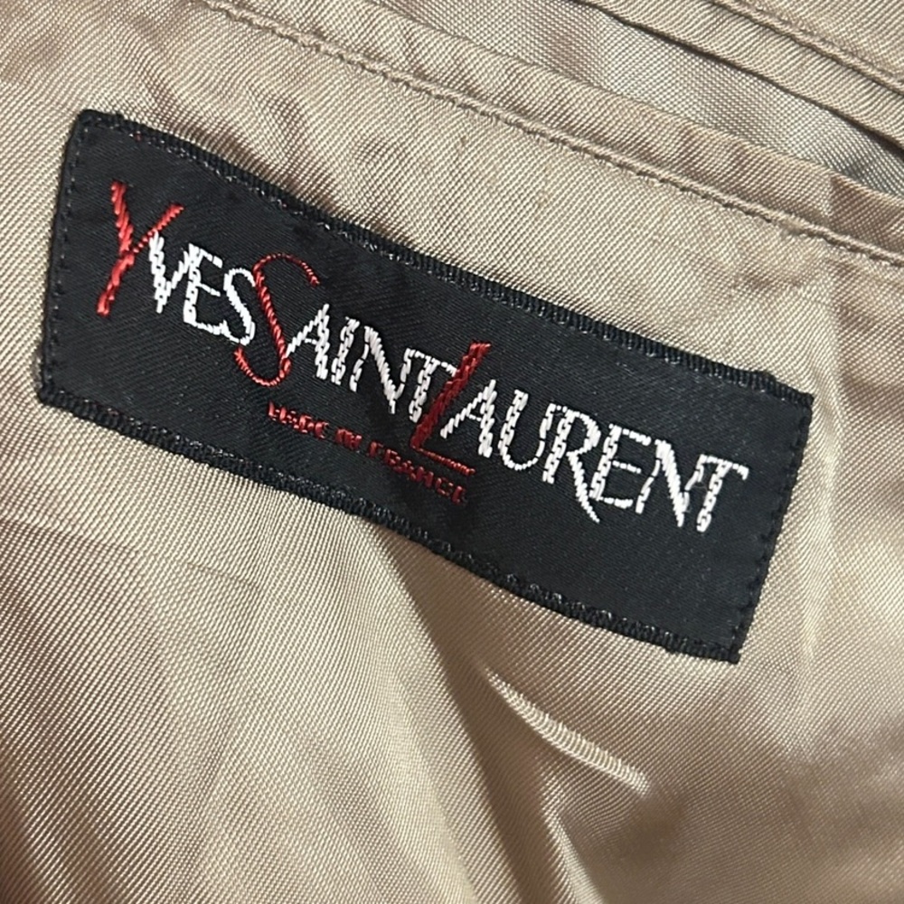 Vintage 70s  Yves Saint Laurent Blazer Jacket Mens size 46 Mocha Brown - Picture 3 of 10